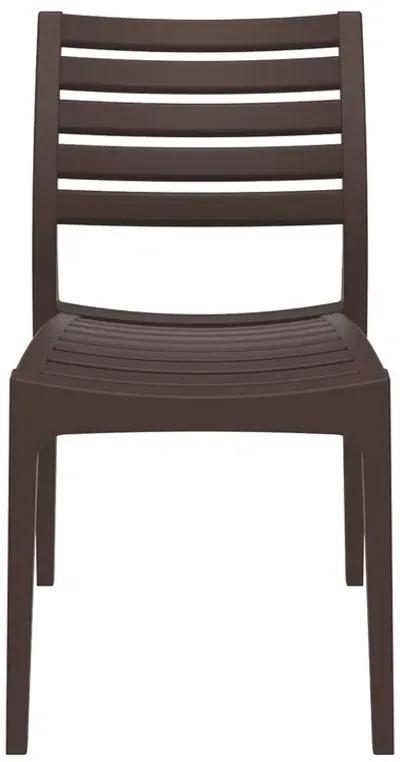 33" Silver Stackable Outdoor Patio Dining Chair