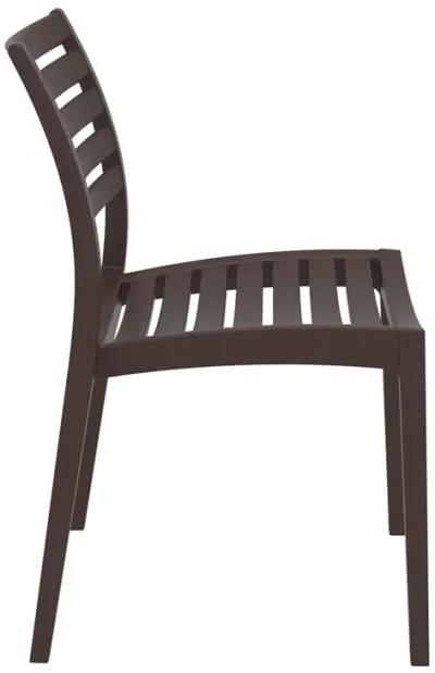 33" Silver Stackable Outdoor Patio Dining Chair