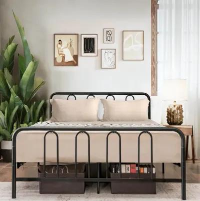 Full/Queen Size Metal Bed Frame with Headboard and Footboard