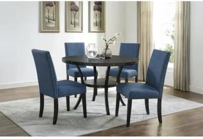 New Classic Furniture Furniture Crispin Melamine Round Dining Table & 4 Chairs in Blue