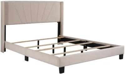 Merax Velvet Upholstered Platform Bed- Queen