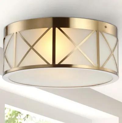 Cadence Drum Metal/Glass Flush Mount