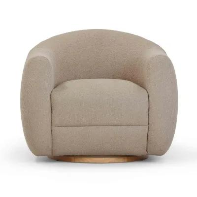 Judy Honey Boucle Swivel Chair