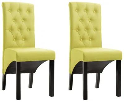 vidaXL Dining Chairs 2 pcs Green Fabric