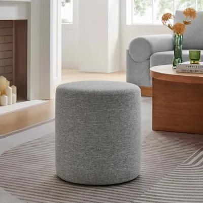 Callum 16" Round Woven Heathered Fabric Upholstered Ottoman