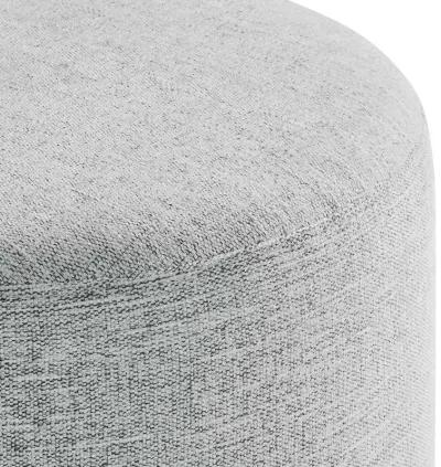 Callum 16" Round Woven Heathered Fabric Upholstered Ottoman