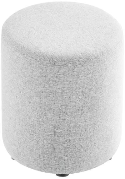 Callum 16" Round Woven Heathered Fabric Upholstered Ottoman