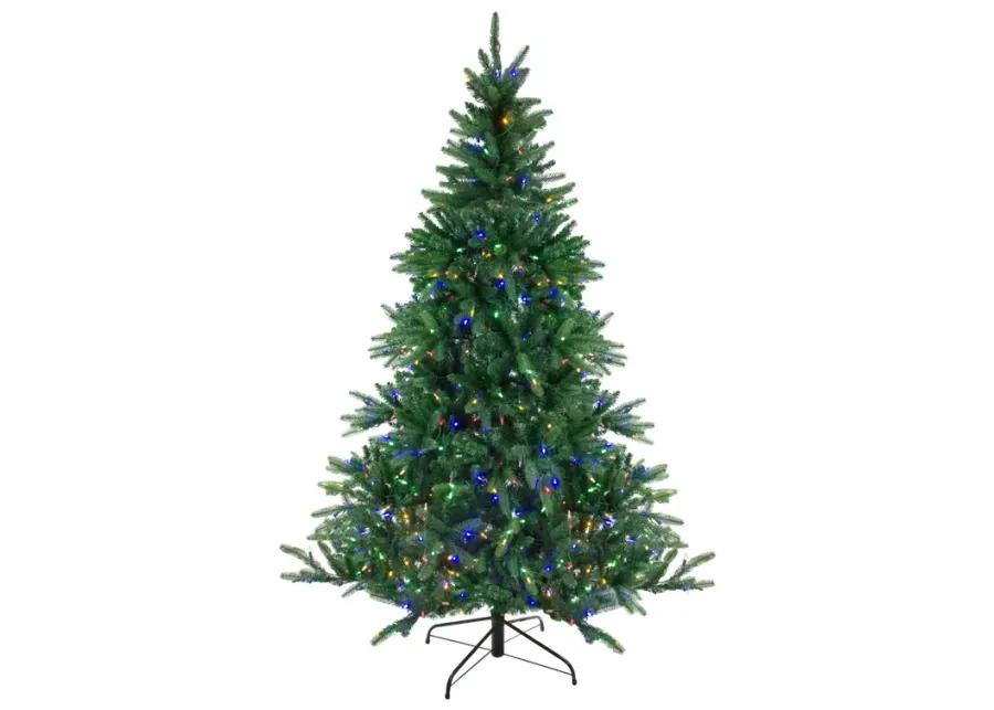 12' Pre-Lit LED Instant Connect Noble Fir Artificial Christmas Tree - Dual Lights