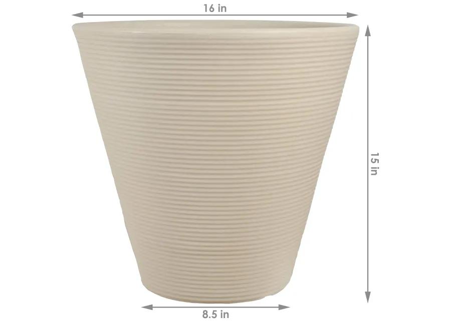 Sunnydaze Walter Polyresin Planter with UV-Resistance - Beige