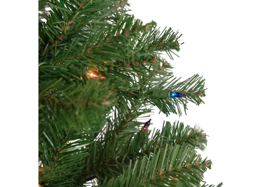 6' Pre-Lit Wilson Pine Slim Artificial Christmas Tree  Multi Lights