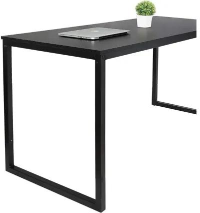 Black Metal Frame Wood Top Modern Home Office Laptop Computer Desk Writing Table