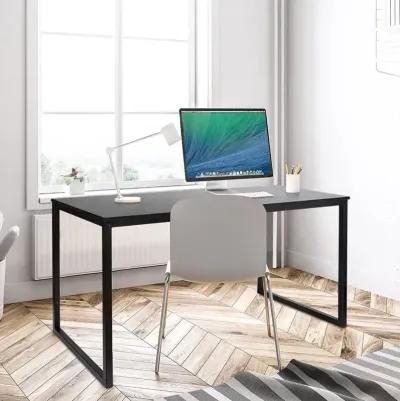 Black Metal Frame Wood Top Modern Home Office Laptop Computer Desk Writing Table