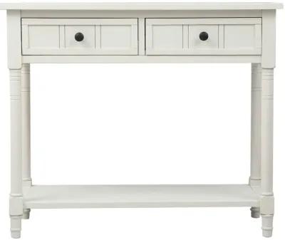 Daisy Series Console Table Traditional Design with Two Drawers and Bottom Shelf