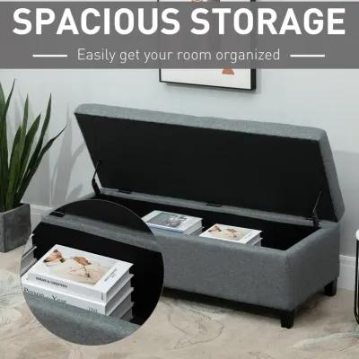 Spacious Brown Seat: 50" Lift-Top Ottoman Storage Bench