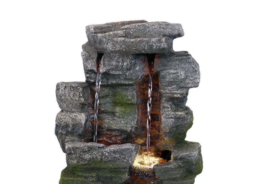 Sunnydaze Towering Cave Polyresin Indoor Water Fountain with LED - 14 in