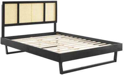 Modway - Kelsea Cane and Wood Full Platform Bed with Angular Legs