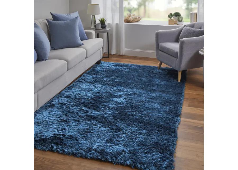 Indochine 4550F Blue/Black 8' x 8' Round Rug