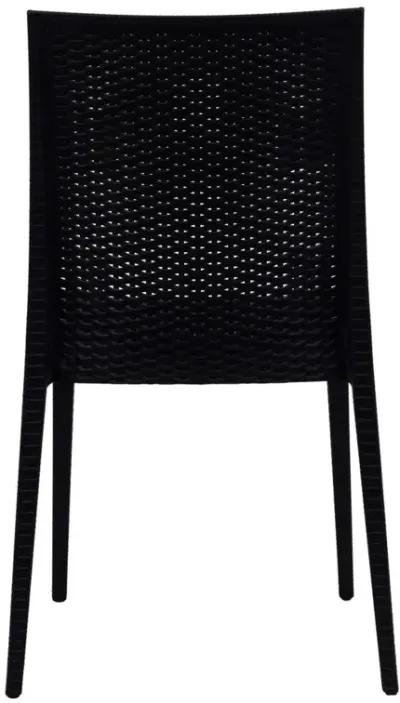 LeisureMod Weave Mace Indoor/Outdoor Dining Chair (Armless), Set of 2