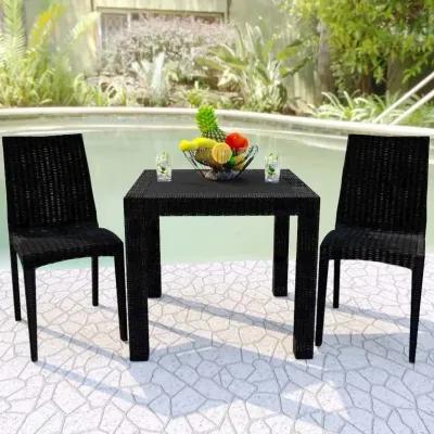 LeisureMod Weave Mace Indoor/Outdoor Dining Chair (Armless), Set of 2