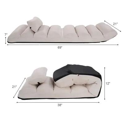 Stylish  Folding Lazy Sofa Chair with Pillow