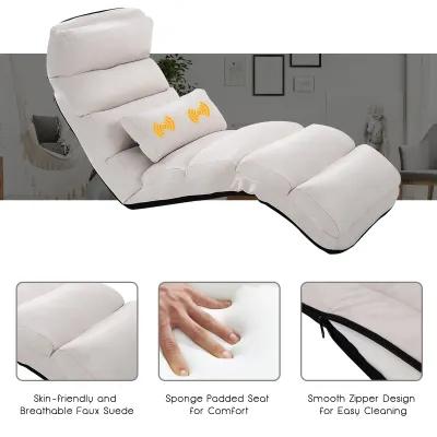 Stylish  Folding Lazy Sofa Chair with Pillow