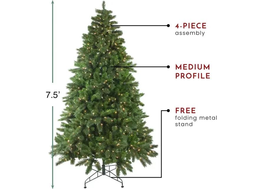 7.5' Pre-Lit Medium Mixed Scotch Pine Artificial Christmas Tree - Clear Lights