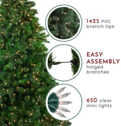 7.5' Pre-Lit Medium Mixed Scotch Pine Artificial Christmas Tree - Clear Lights