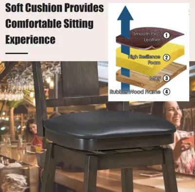 Hivvago 24/29 Inch 360 Degree Swivel Classic Wooden Counter Height Bar Stool