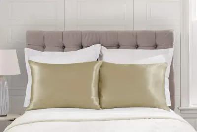 Satin Pillow Case with Zipper - Luxury Pillow Cover (Pillowcase Set of 2)