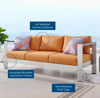 Modway - Shore Outdoor Patio Aluminum Sofa