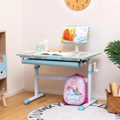 Hivvago Height-Adjustable Kids Desk with Tilt Desktop and Book Stand