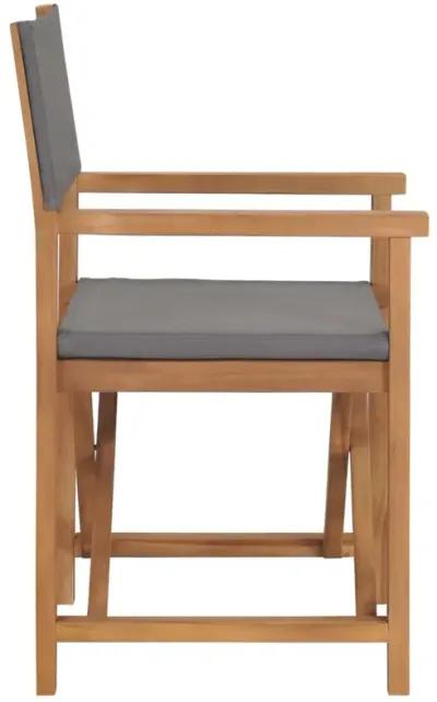 vidaXL Director's Chair Solid Teak Wood Gray