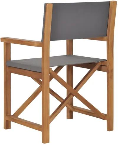 vidaXL Director's Chair Solid Teak Wood Gray