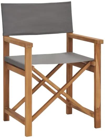 vidaXL Director's Chair Solid Teak Wood Gray