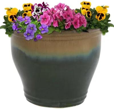 Sunnydaze Studio High-Fired Glazed Ceramic Planter