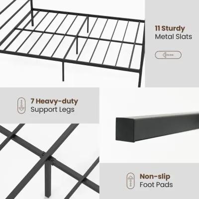 Queen Size Metal Canopy Bed Frame with Slat Support-Queen Size