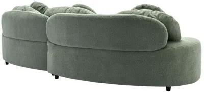 Merax Modern Curved Design Lamb Velvet Sofa