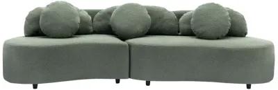 Merax Modern Curved Design Lamb Velvet Sofa