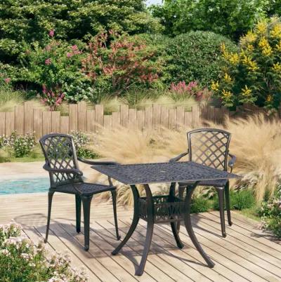 vidaXL 3 Piece Bistro Set Cast Aluminum Black