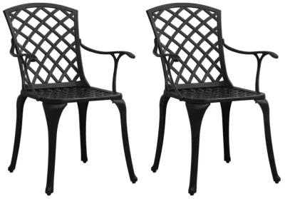 vidaXL 3 Piece Bistro Set Cast Aluminum Black