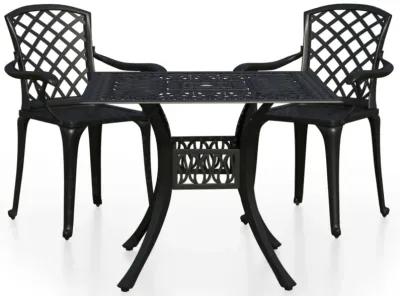 vidaXL 3 Piece Bistro Set Cast Aluminum Black