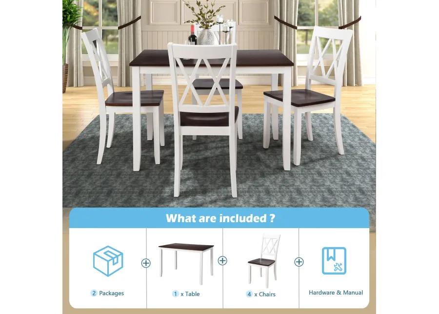 Merax Home Kitchen Dining Table Set with Chairs