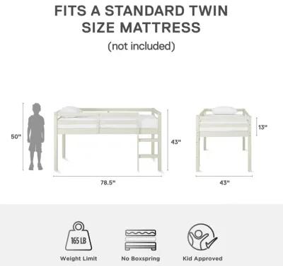 Milton Junior Twin Size Wooden Loft Bed for Kids