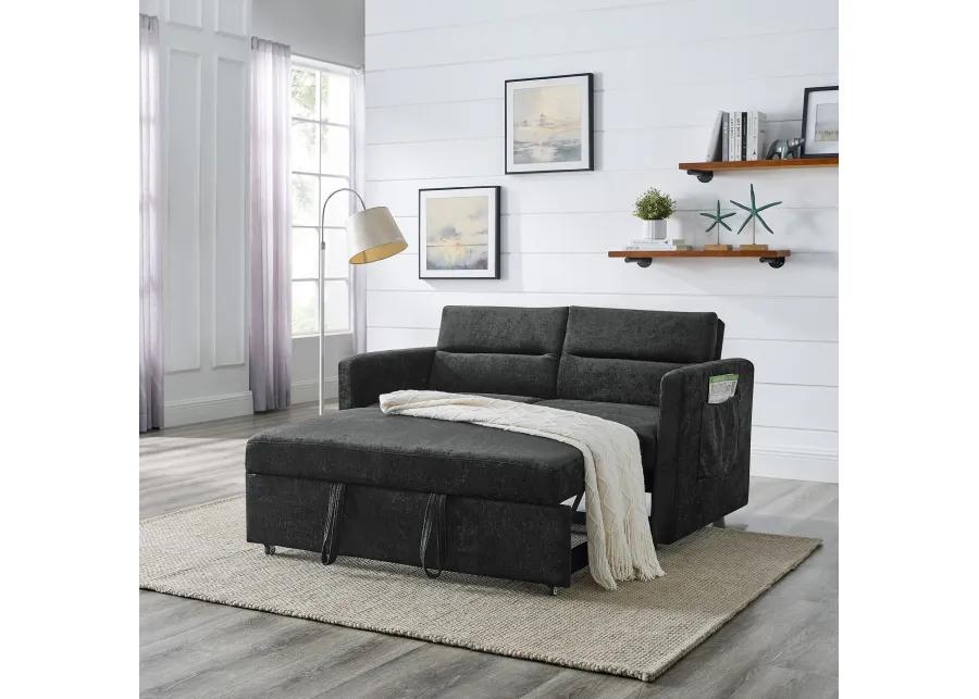 Merax Chenille Loveseats Sofa with Pull-out Bed