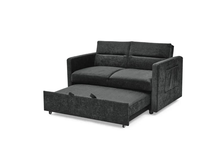 Merax Chenille Loveseats Sofa with Pull-out Bed