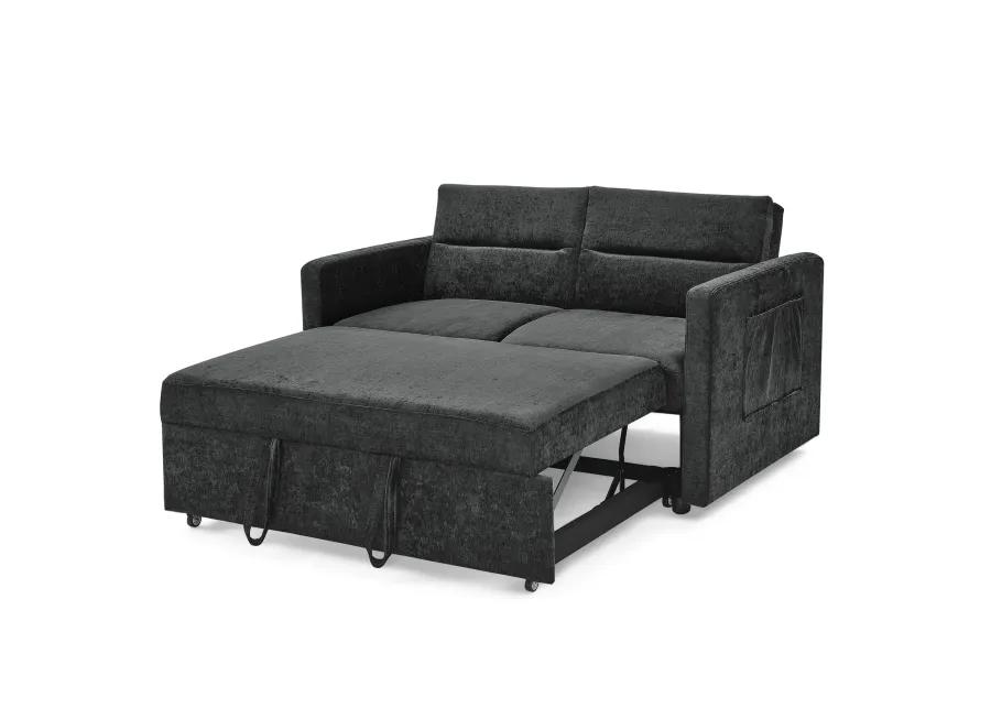 Merax Chenille Loveseats Sofa with Pull-out Bed