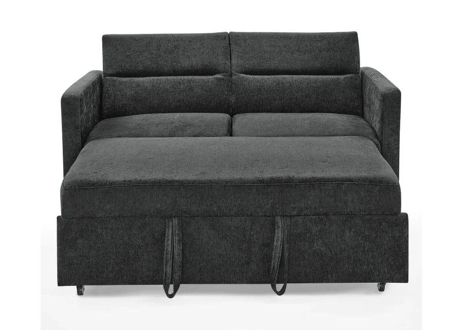 Merax Chenille Loveseats Sofa with Pull-out Bed