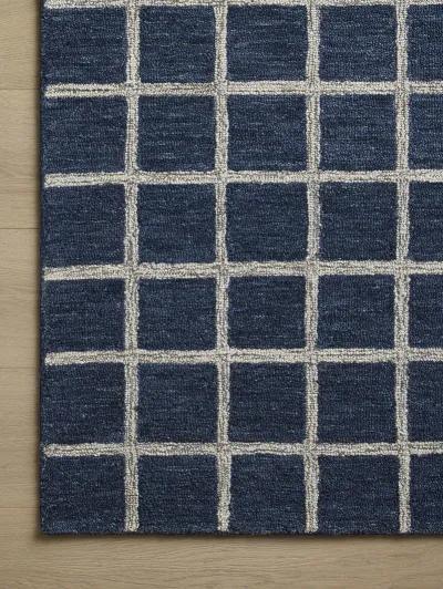 Polly POL-05 Navy / Silver 2''6" x 9''9" Rug by Chris Loves Julia