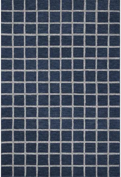 Polly POL-05 Navy / Silver 2''6" x 9''9" Rug by Chris Loves Julia