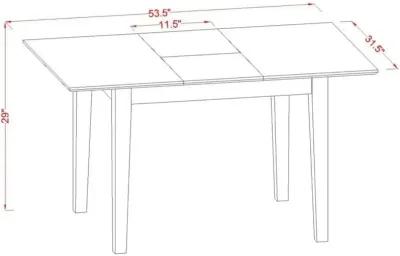 3 Piece Dining Set Consists of a Rectangle Kitchen Table with Butterfly Leaf